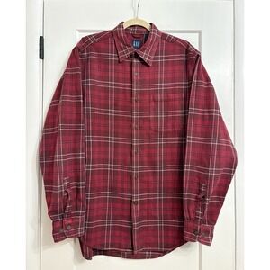 Vintage Gap Men's Medium Plaid Long Sleeve Thick‎ Cotton Button Up Shirt